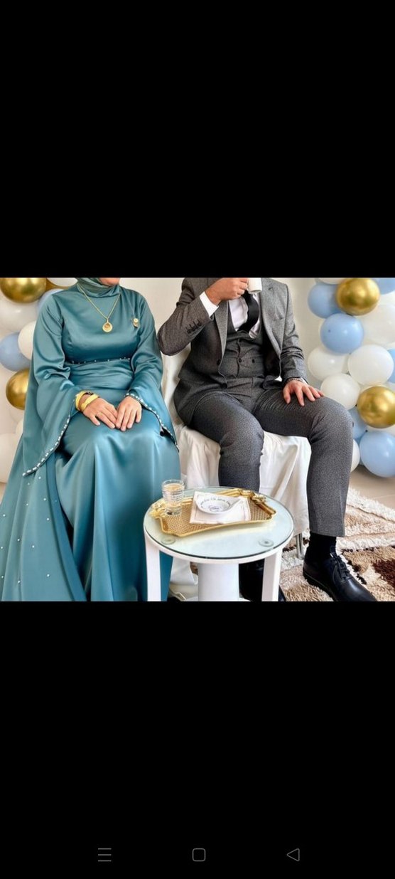 tesettür taşlı kuyruklu abiye (satılıktır) - Görsel 3