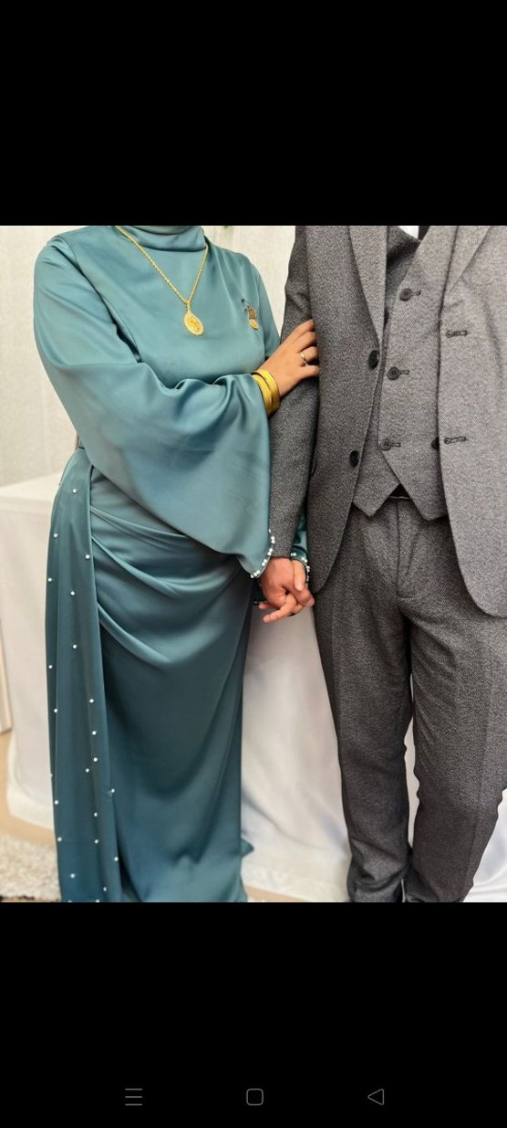 tesettür taşlı kuyruklu abiye (satılıktır) - Görsel 4