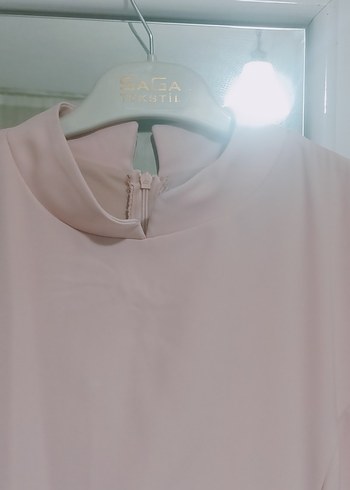 Uzun pudra Nakışlı Kadın Abiye Elbise - Görsel 3