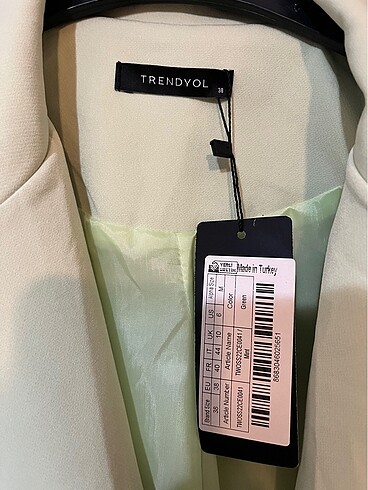 38 Beden yeşil Renk Blazer ceket