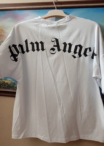 Palm Angels Beyaz Baskılı Oversize Tişört - Görsel 2