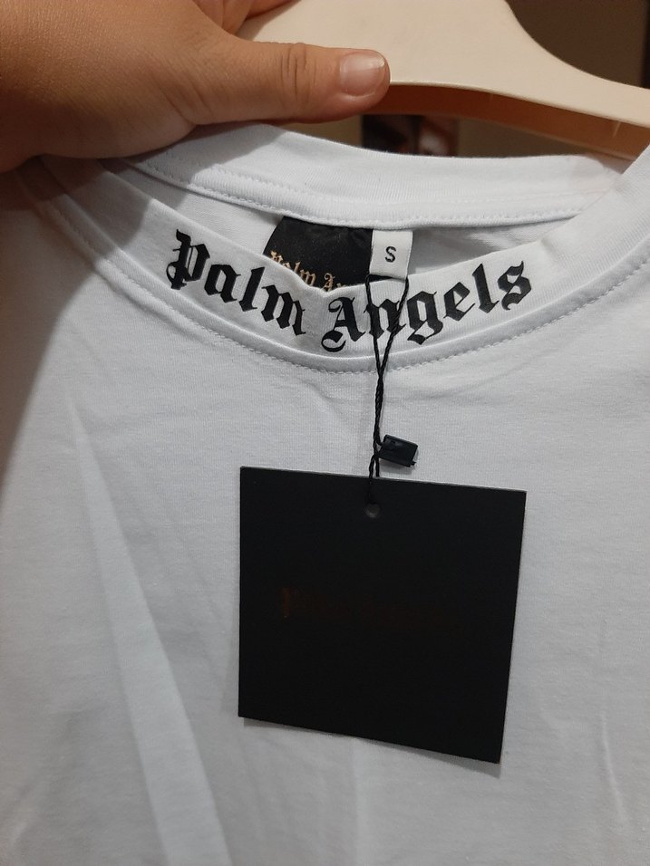 Palm Angels Beyaz Baskılı Oversize Tişört - Görsel 3