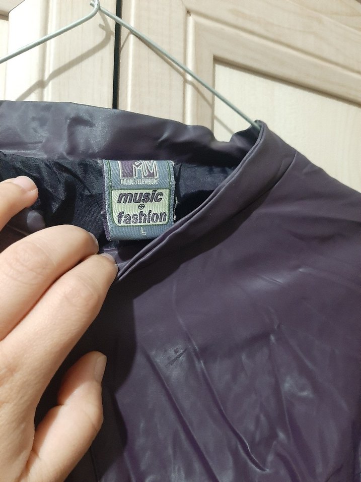 Mor Yüksek Yakalı Gotik Kadın Ceket - Görsel 2