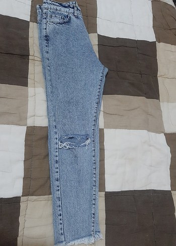 Kadın Gri Bol Kesim Denim Jean - Görsel 3