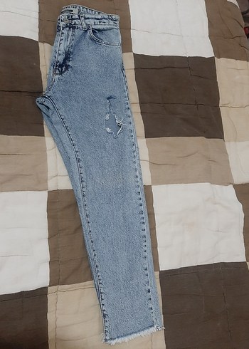 Kadın Gri Bol Kesim Denim Jean - Görsel 2