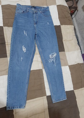 Kadın Mavi Denim Midi Kot Pantolon - Görsel 3