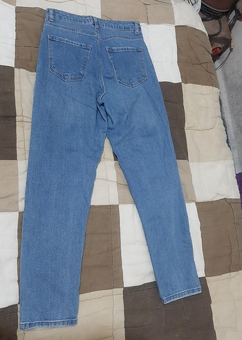 Kadın Mavi Denim Midi Kot Pantolon - Görsel 4