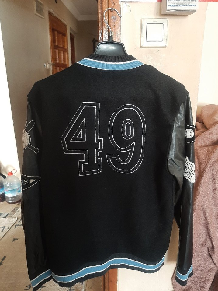 Düğmeli Siyah Deri unisex Ceket - Görsel 3