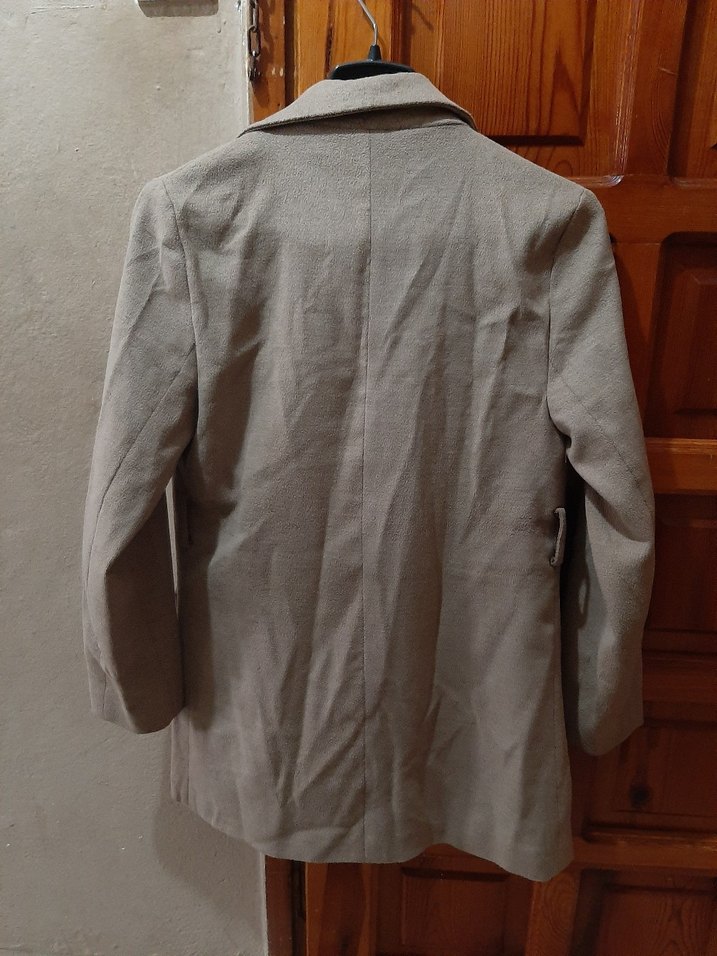 Bej Kadın Süet Midi Blazer - Görsel 2