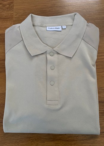 Bej Düğmeli Erkek Polo Tişört Calvin clein