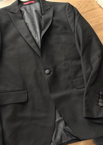 Erkek Siyah Düz Kesim Klasik Ceket - Görsel 2