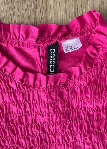 Pembe Fırfırlı Uzun Kollu Keten Bluz - Görsel 6