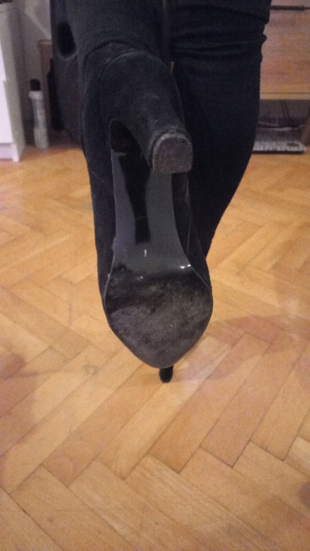 Hakiki deri Siyah Süet Stiletto Çizme — görsel 4/5