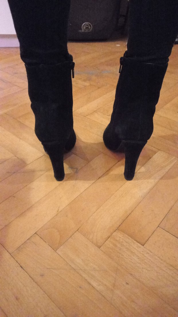 Hakiki deri Siyah Süet Stiletto Çizme — görsel 3/5
