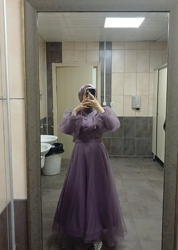 Lila Tesettür Abiye