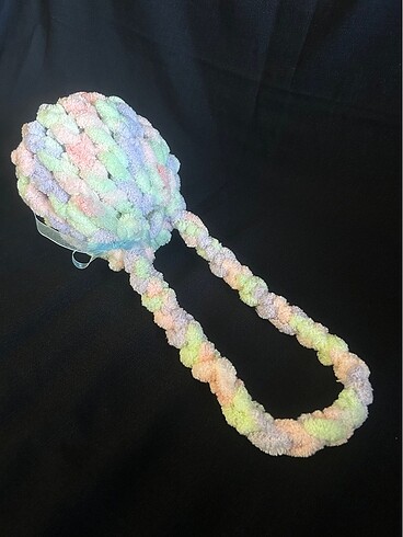 Unicorn yuvarlak örgü Puffy çanta - Görsel 2