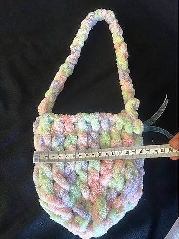 Unicorn yuvarlak örgü Puffy çanta - Görsel 6