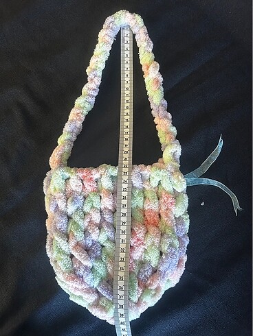 Unicorn yuvarlak örgü Puffy çanta - Görsel 7