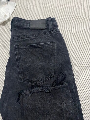 Pull and Bear siyah mom jean