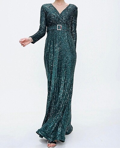 By saygı marka pul payet abiye - Görsel 2