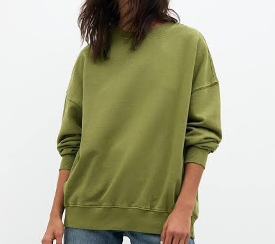 Pull and bear yeşil Oversize sweatshırt