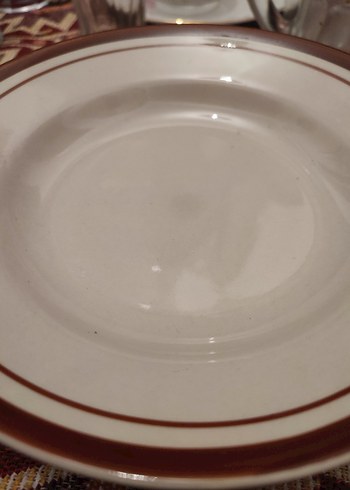 Kahverengi Çizgili yemek tabagi - Görsel 2