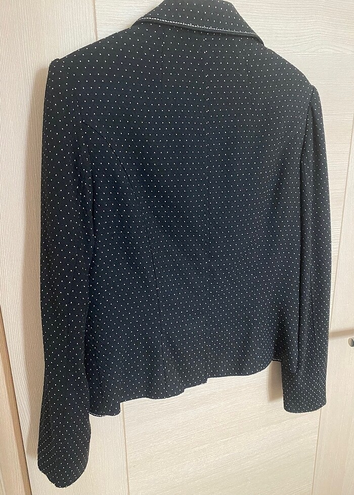 Polin marka puantiyeli siyah ceket - Görsel 5