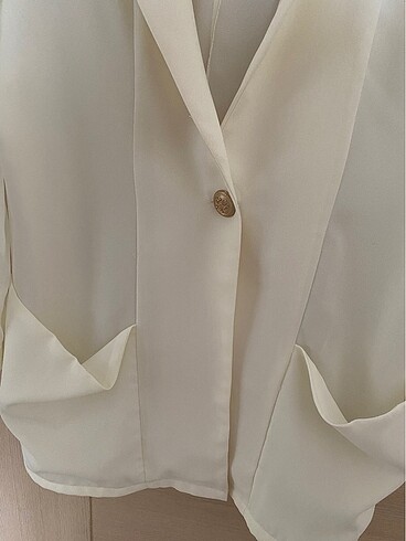 Twist Şifon Ekru Ceket - Görsel 5