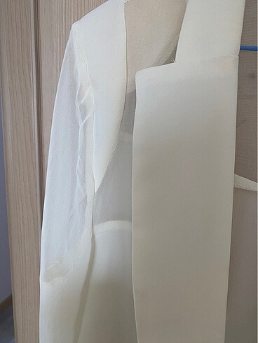 Twist Şifon Ekru Ceket - Görsel 7