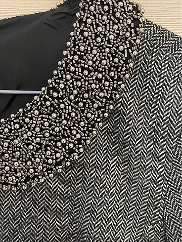 42 beden yaka detaylı elbise - Görsel 3