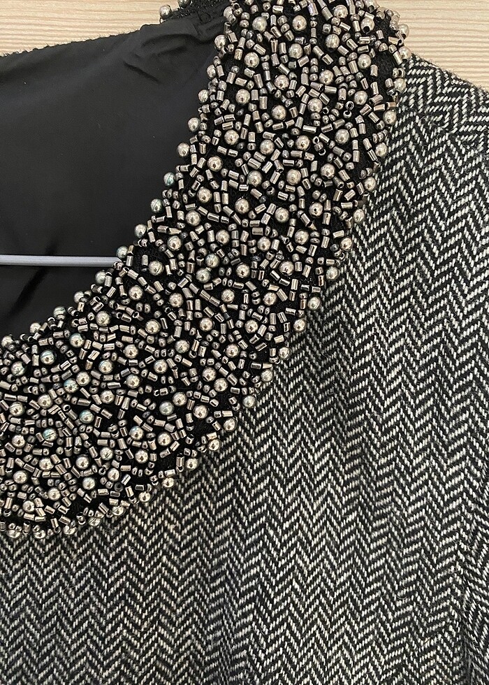 42 beden yaka detaylı elbise - Görsel 3