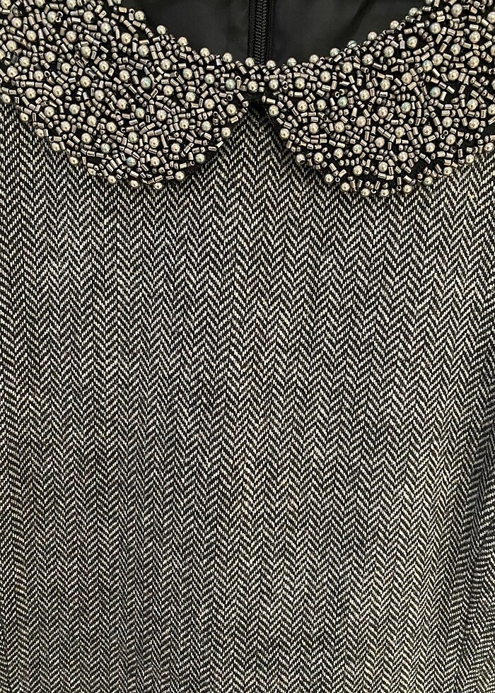 42 beden yaka detaylı elbise - Görsel 4