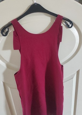 Bordo Kısa Askılı Tulum - Görsel 4