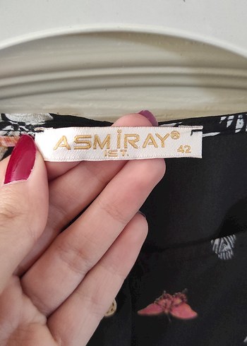 Uzun Kollu Siyah Çiçek Desenli Elbisesi - Görsel 6