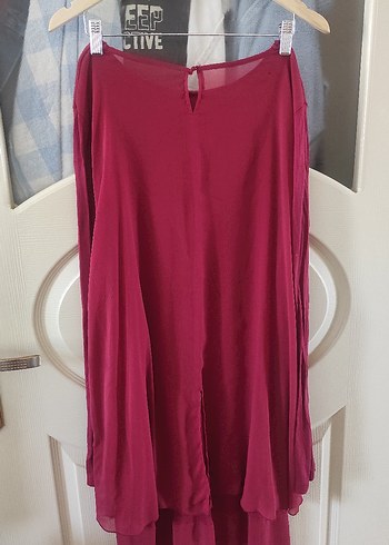 Bordo Uzun Kollu Salaş Tunik - Görsel 7