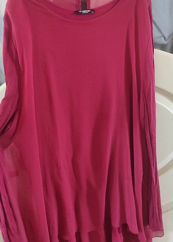 Bordo Uzun Kollu Salaş Tunik - Görsel 2