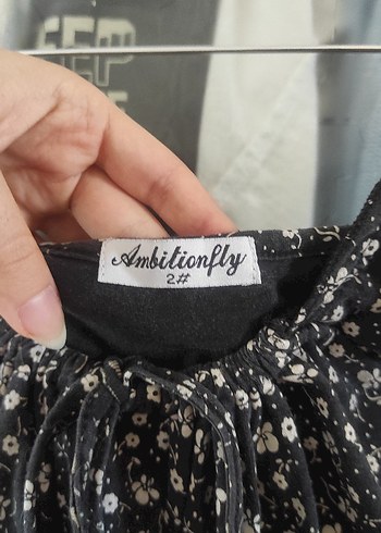 Siyah Çiçek Desenli Midi Askılı Elbise - Görsel 10