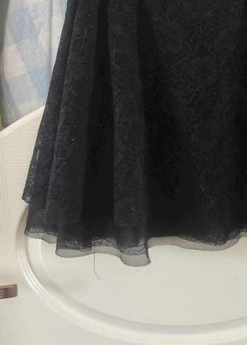 Siyah Dantel Midi Etek, Gevşek Kesim, Gotik Tarz - Görsel 5