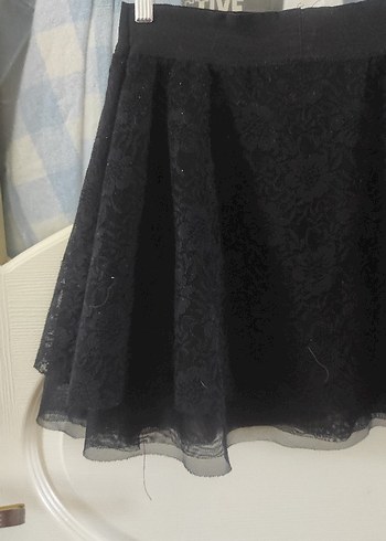 Siyah Dantel Midi Etek, Gevşek Kesim, Gotik Tarz - Görsel 6