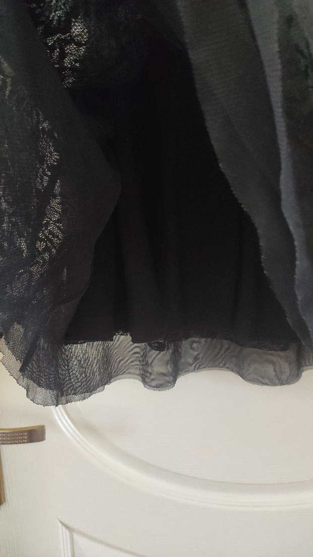 Siyah Dantel Midi Etek, Gevşek Kesim, Gotik Tarz - Görsel 4