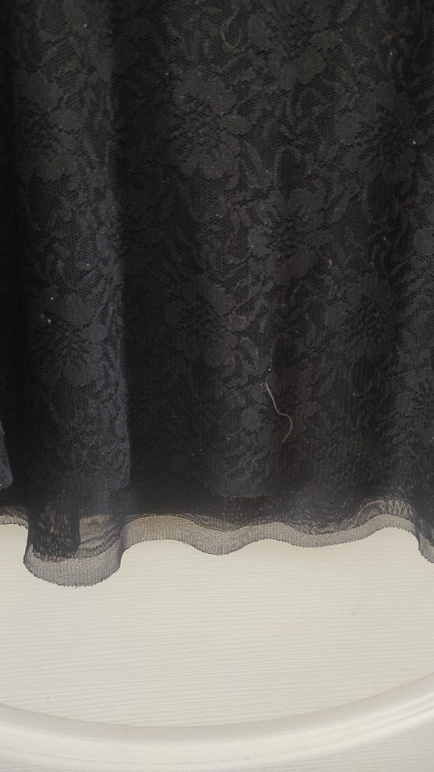 Siyah Dantel Midi Etek, Gevşek Kesim, Gotik Tarz - Görsel 3