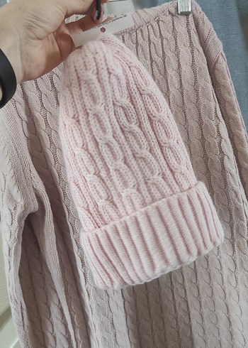 Pembe Örgü Kadın Triko Kazak (isteyene bere ile beraber vericem) - Görsel 10