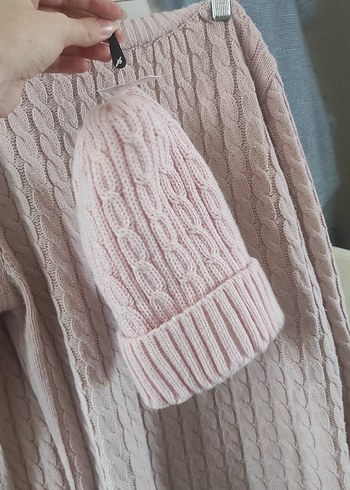 Pembe Örgü Kadın Triko Kazak (isteyene bere ile beraber vericem) - Görsel 8