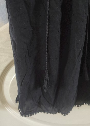 Siyah Keten Bohem Bluz - Görsel 8