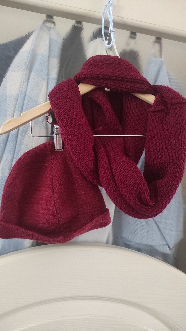 Bordo Örgü Bere ve Atkı Seti - Görsel 3