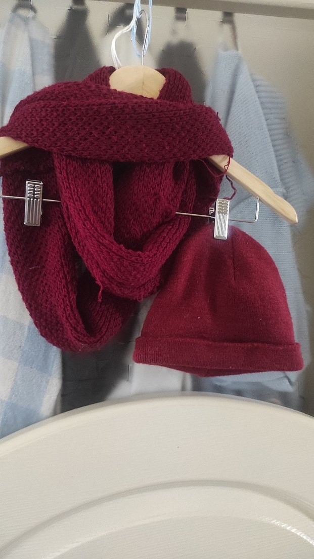 Bordo Örgü Bere ve Atkı Seti - Görsel 2