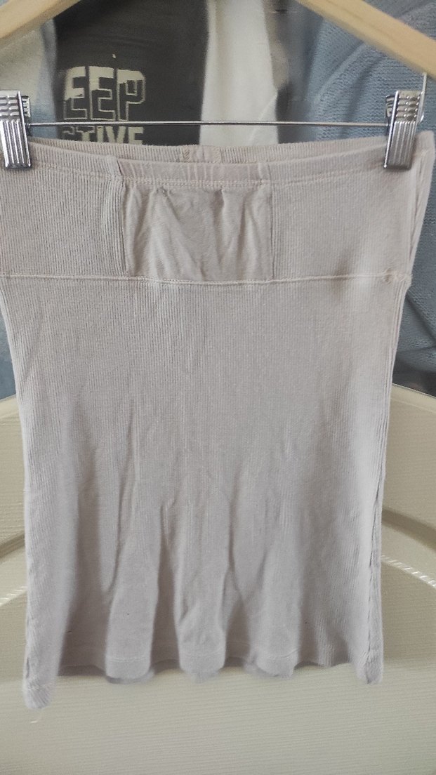 Düğmeli Bej Straplez Kadın Atlet - Görsel 3