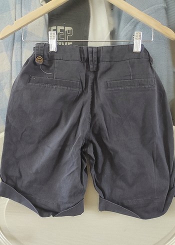 Gri Düğmeli Kot Şort - Görsel 6