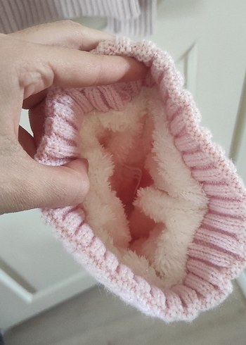 Pembe Örgü Kadın Bere (isteyene kazak ile beraber veriyorum) - Görsel 5