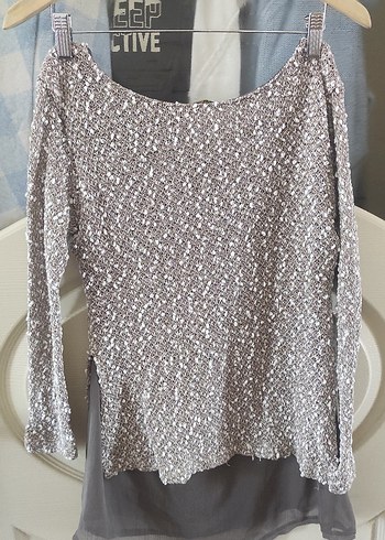 Gri Örgü Kadın Kazak Uzun Kollu - Görsel 7